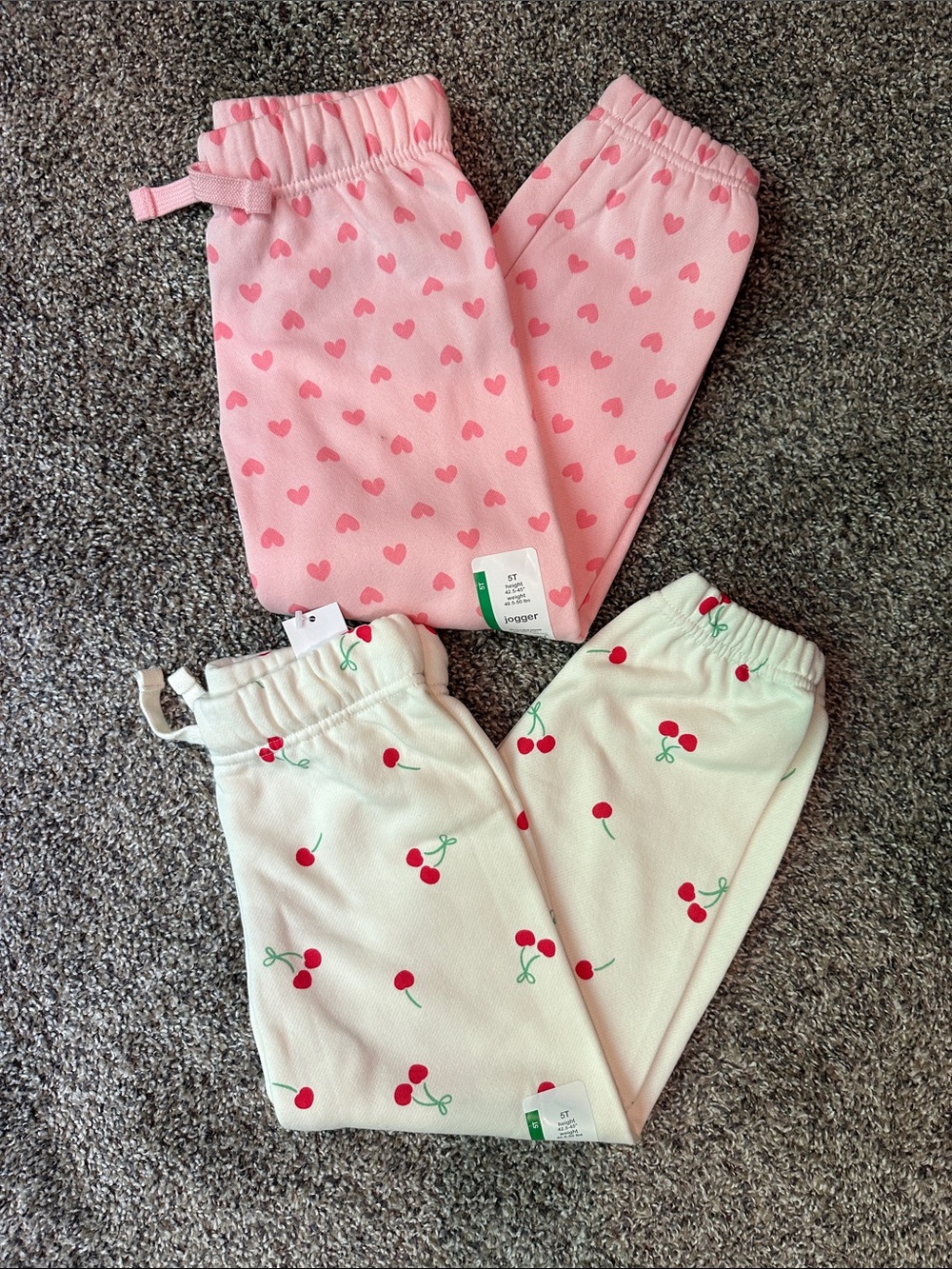 wonder nation Pink Heart & Cream Cherry Joggers